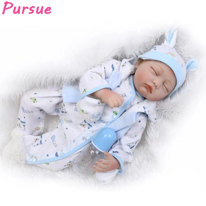 Pursue Bebes Reborns Silicone Reborn Babies Dolls for Girls Boys Educational Toys Baby Dolls bebe reborn menina de silicone 55cm