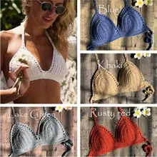 Цельные бикини купальник Mujer крючком красный верх купальника Knit Sexy Бикини Для женщин купальный бюстгальтер большой женский купальный костюм S-XL