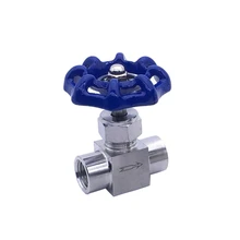 Нержавеющая сталь 304 1/" BSPP Женский инструмент игольчатый клапан синяя ручка