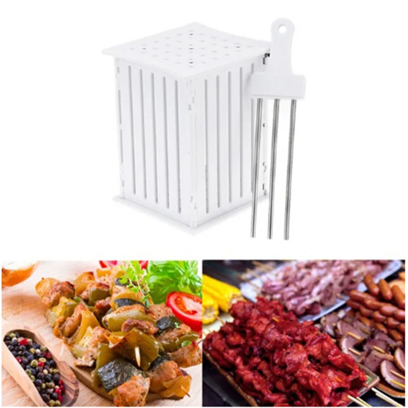 BBQ 36 Holes Meat Skewer Kebab Maker Box Machine Beef Meat Maker Grill