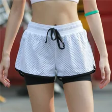 Женские Дышащие сетчатые шорты для спортзала и йоги, спортивная одежда для тренировок, бега, велоспорта, фитнеса, леггинсы, короткая спортивная одежда для тренировок