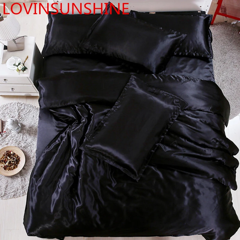 

LOVINSUNSHINE Luxury Bed Linen Set Duvet Cover Single Comforter Bedding Sets King Size Silk AB04#