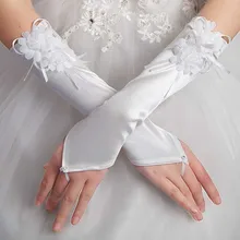 Детские длинные белые красные перчатки с цветочным рисунком для девочек Студенческая кружевная перчатка перчатки в виде лап dacning перчатки оптом