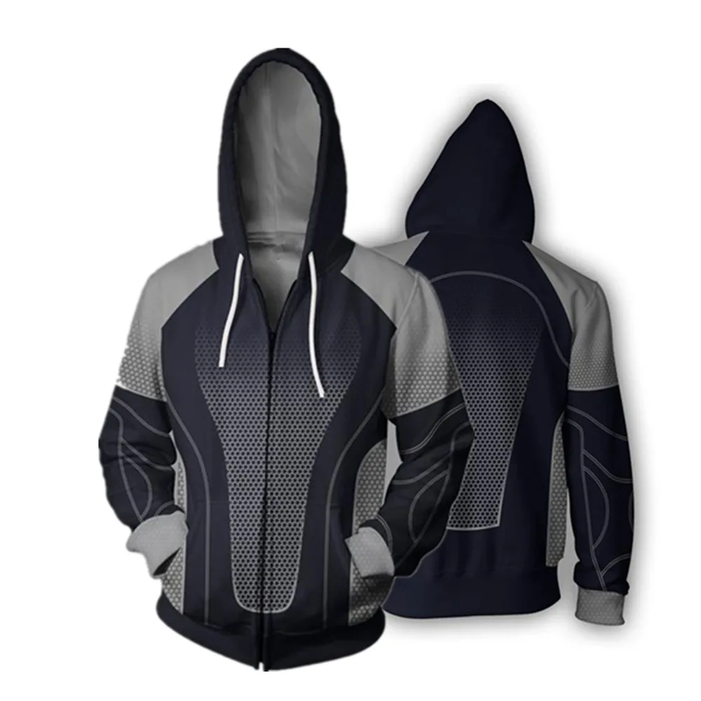 The Hunger Games Mockingjay Full Zip Thin Hoodies Cool Pullover Coat Jacket Unisex Jumper Sweatshirt