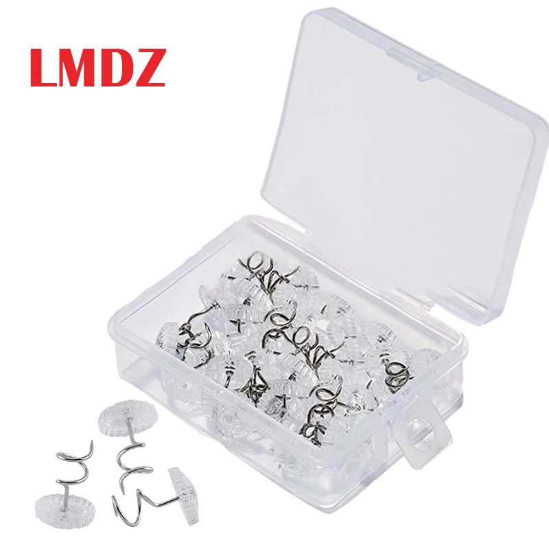 

LMDZ 100/50pcs Clear Fabric Twist Pins Couch Chair Car Sofa Headliner Repair Loose Drapery Craft DIY Locating Pins With Box