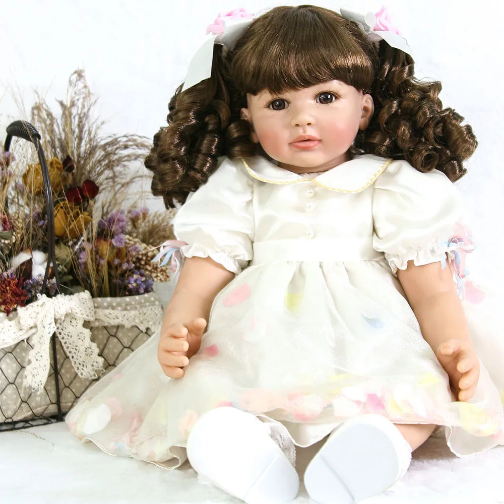 

Boutique 6-9Month silicone reborn tollder doll 60cm Lifelike newborn Baby Bonecas Bebe kid toy girl bebes reborn baby dolls gift