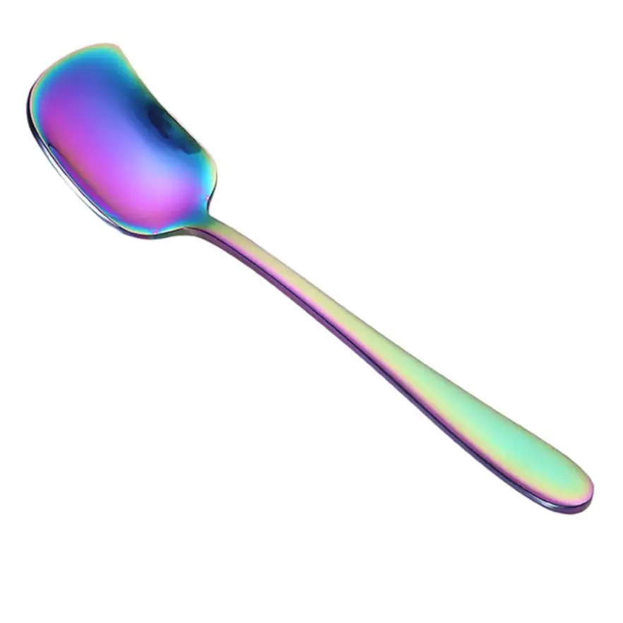 ISHOWTIENDA 1 шт. красочная ложка ложки с ручкой столовые приборы мороженое для питья кухонный гаджет ложка для мороженого 0504