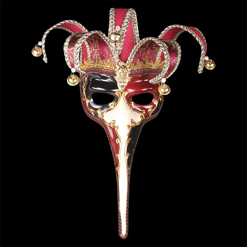 Для мужчин женщин половина лица длинный нос Марди Гра Венецианская маскарадная театральная Шут маска карнавальные вечерние мяч
