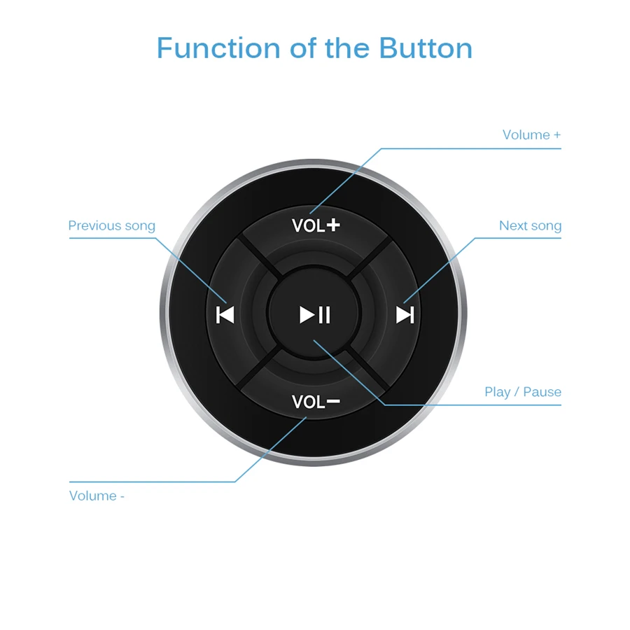 Универсальный беспроводной Bluetooth медиа руль пульт дистанционного управления кнопки Mp3 музыкальный плеер портативный