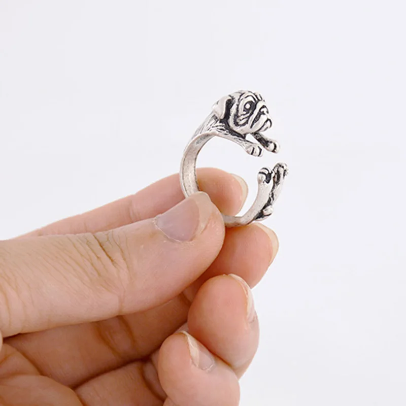 Fei Ye лапы Бохо Ретро стиль Мопс кольцо Анель для женщин собака животное Миди палец металлические кольца для девочек мужские ювелирные изделия Уникальная идея подарка