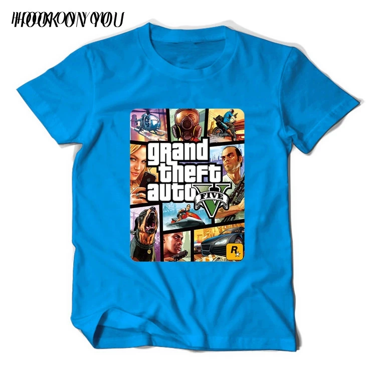 Grand Theft Auto Футболка Мужская Уличная Длинная с GTA 5 известный бренд футболки из