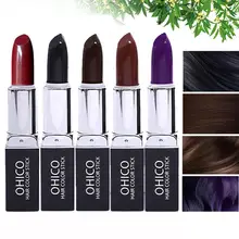 Портативный растительные экстракты смываемый временный окрашивание для волос карандаш губная помада покрытие белых волос