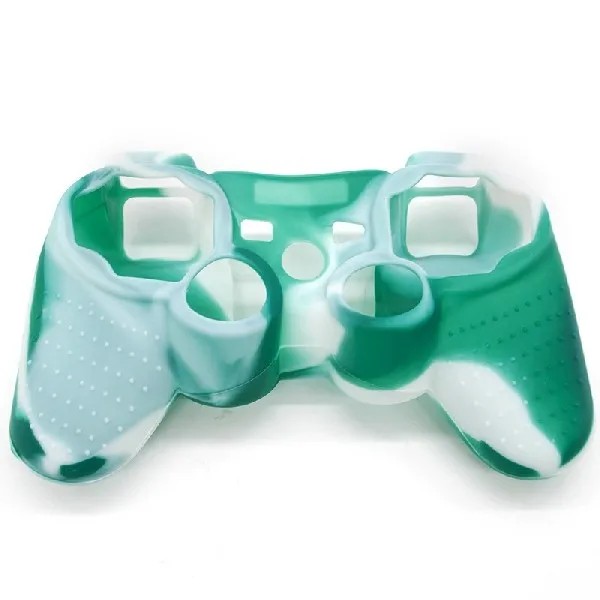 Абсолютно и высококачественный Камуфляжный силиконовый защитный чехол для SONY Playstation 3 PS3 контроллер 9 цветов - Цвет: Green and white