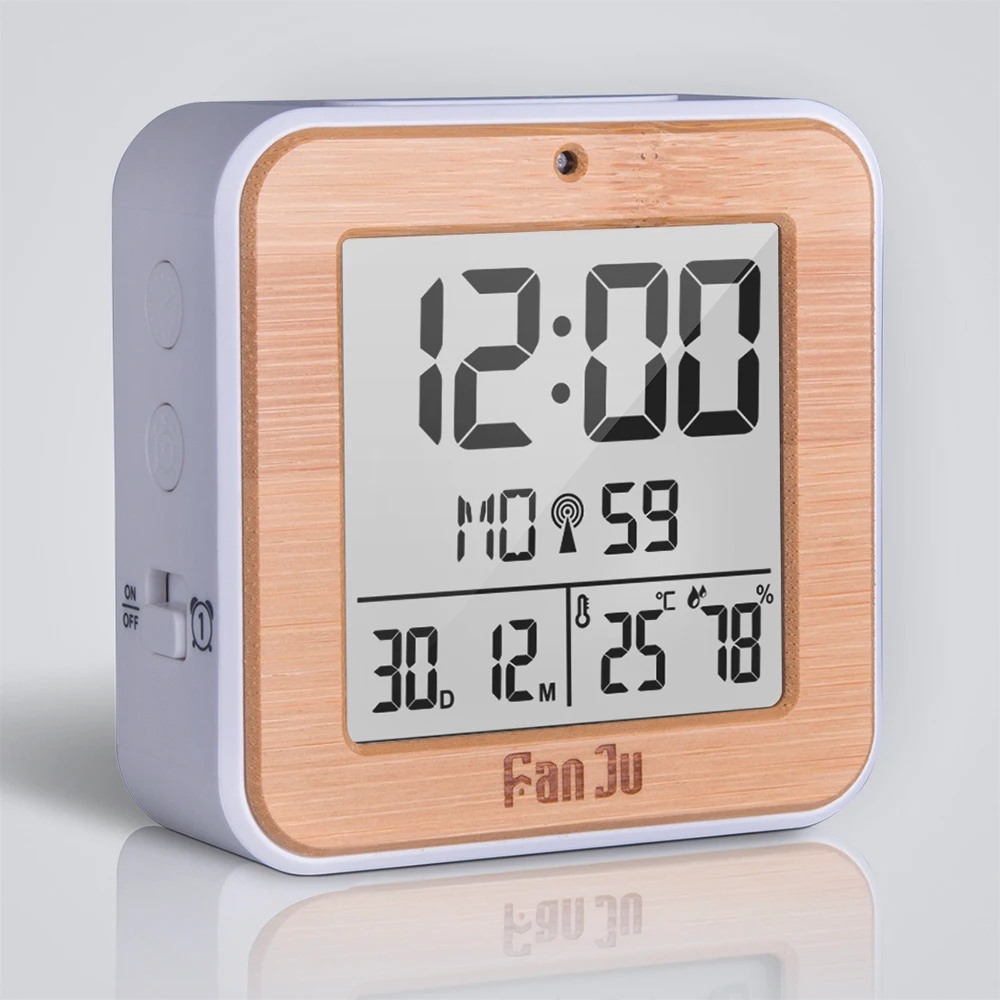

Mini Digital Alarm Clock Weather Station Thermometer Humidity Hygrometer Date Time LCD Display Alarm Clock with Snooze Function