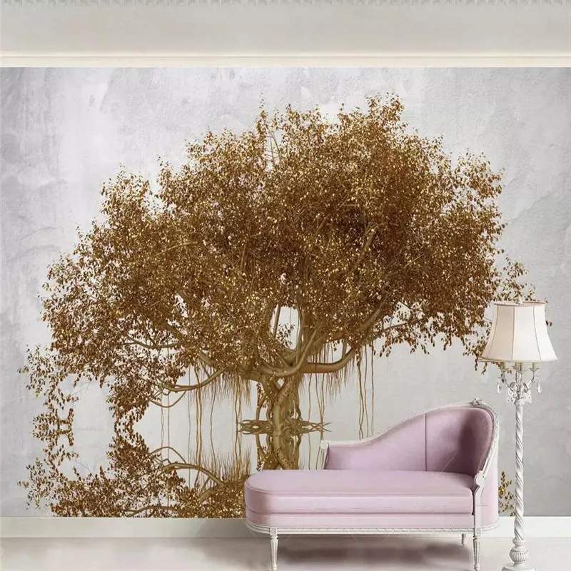 3D three-dimensional golden fortune tree wealth source wide into professional custom mural wholesale wallpaper poster photo wall 3D three-dimensional golden fortune tree wealth source wide into professional custom mural wholesale wallpaper poster photo wall