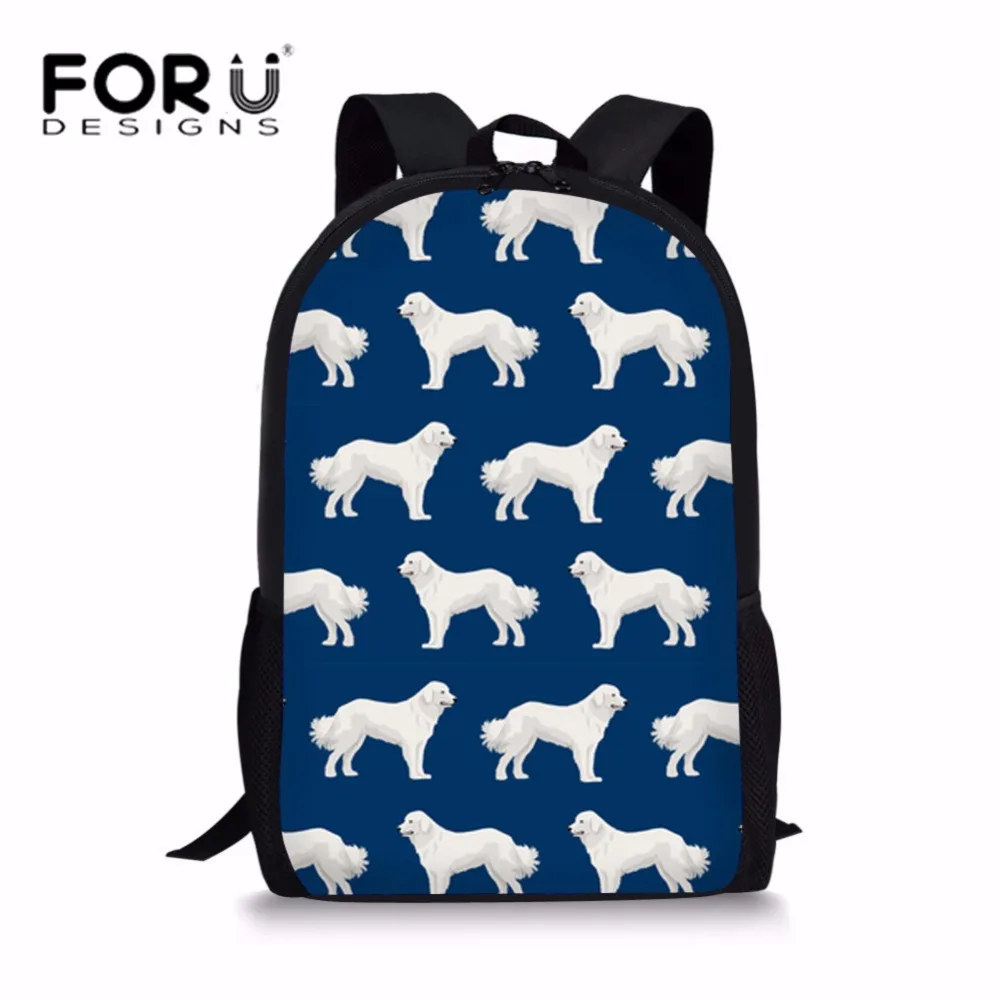

FORUDESIGNS School Bags for Kids Kawaii Girls Great Pyrenees Printing Schoolbag Backpack Teenagers Large Bookbags Shoulder Bag
