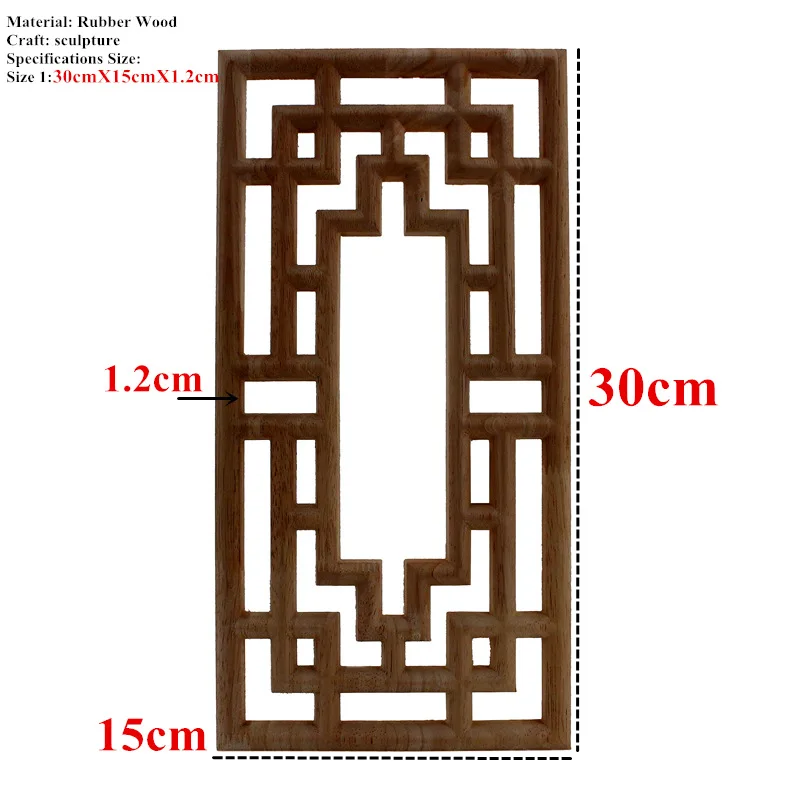 VZLX винтажная Неокрашенная резная угловая Рамка для дома настенная дверь шкафа деревянная аппликация для мебели деревянная Madera Legno - Цвет: 15cmX30cm