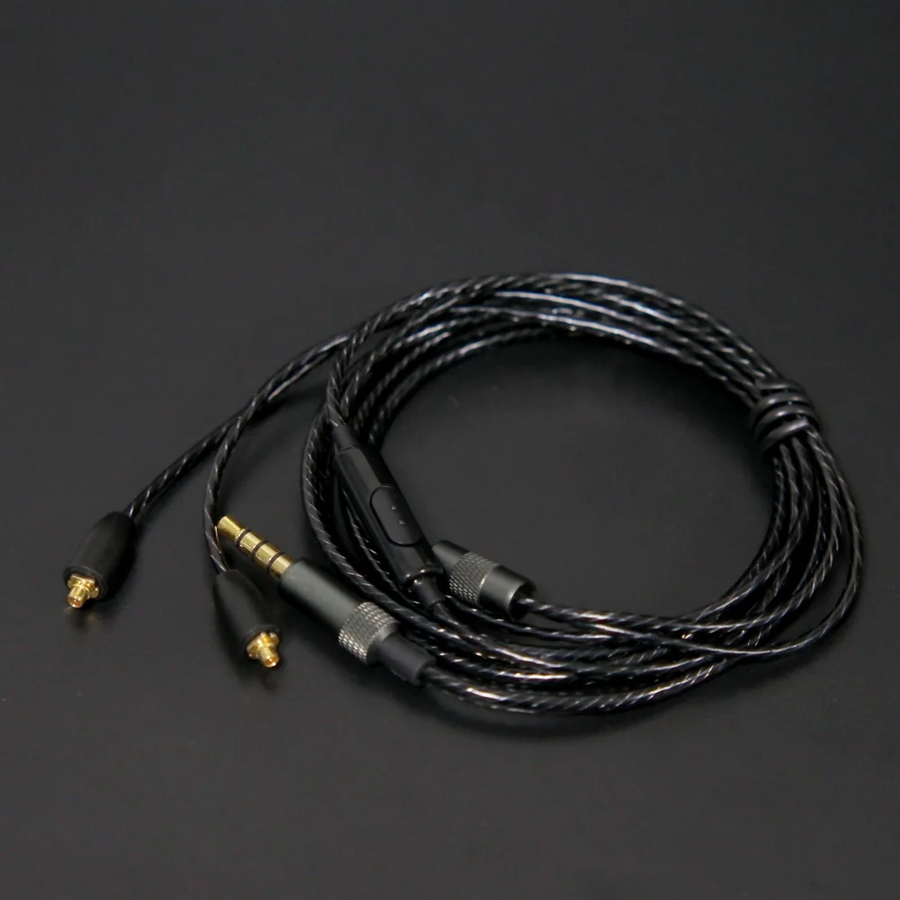 FAAEAL 1,2 м MMCX кабель 5N-OFC провод Модернизированный кабель для наушников сменный кабель используется для Shure SE535 SE846 SE215 с микрофоном