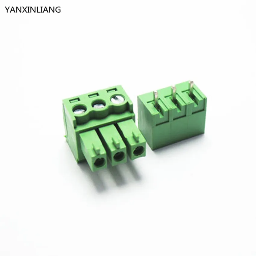 

10 sets 3.81 3pin Terminal plug type 300V 8A 3.81mm pitch connector pcb screw terminal block
