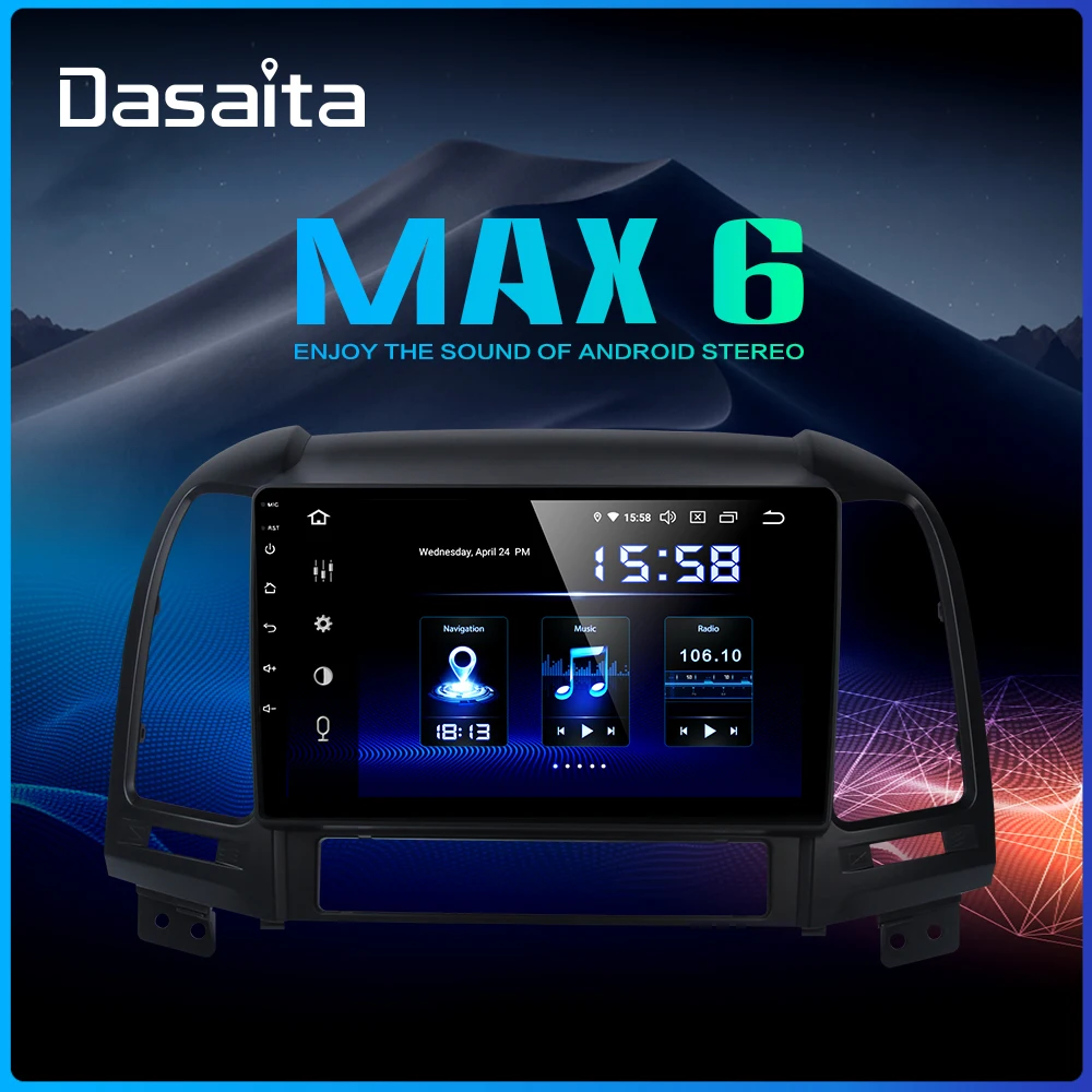 

Dasaita 9" IPS Car Stereo DSP Radio Android 9.0 for Hyundai Santa Fe 2006 2007 2008 2009 2010 2011 USB Multimedia Navigation