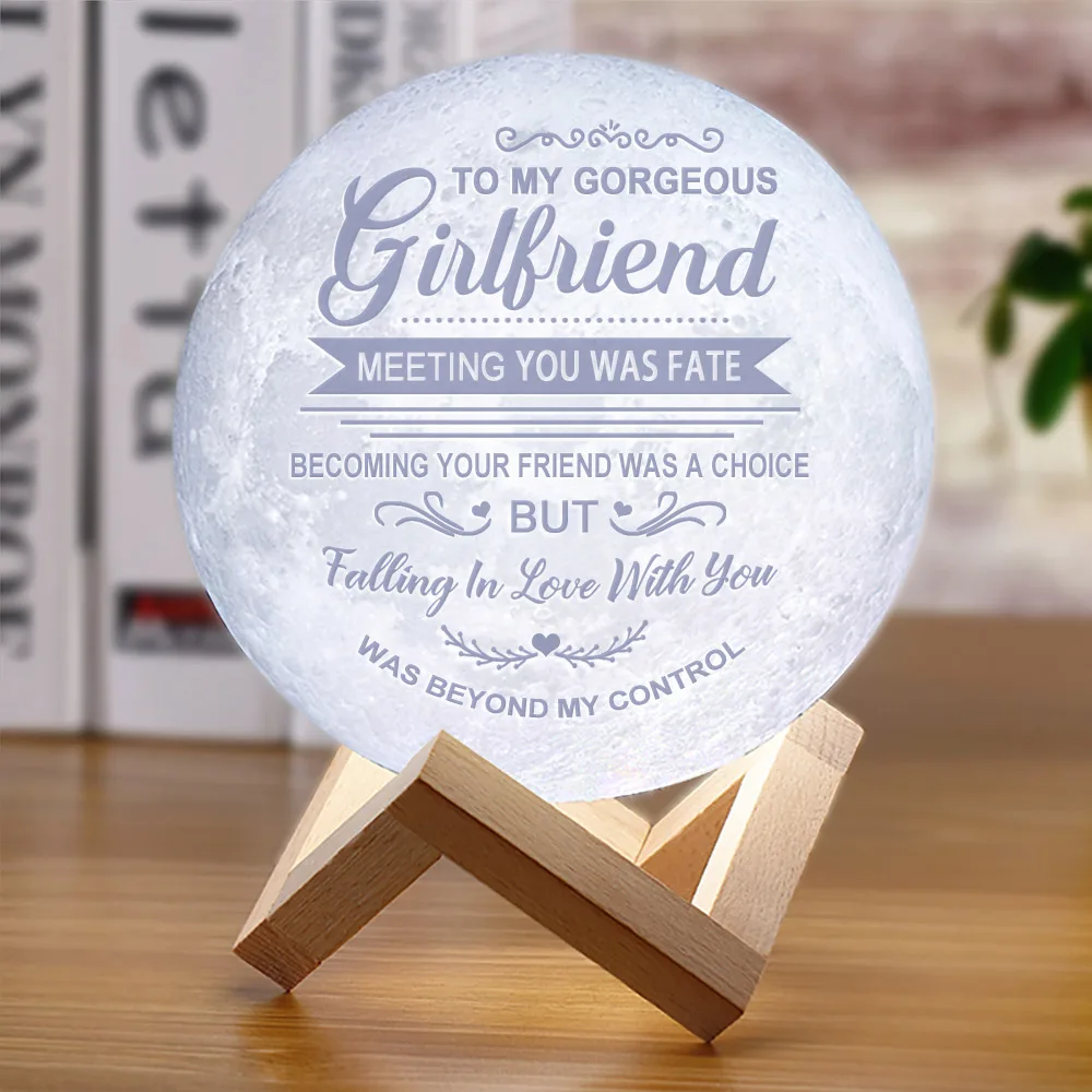 For Girlfriend A1 3D Луна лампа ночник для девушка жена подарки светодиодный ночник кран управление 3 цвета Луна свет для рождества день рождения - Испускаемый цвет: For Girlfriend A1