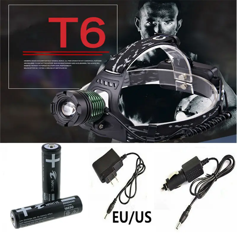 

2000Lm XM-L T6 Zoomable LED Headlamp 18650 Zoom Head Flashlight Torch lamp 3modes Camping Climbing lighting