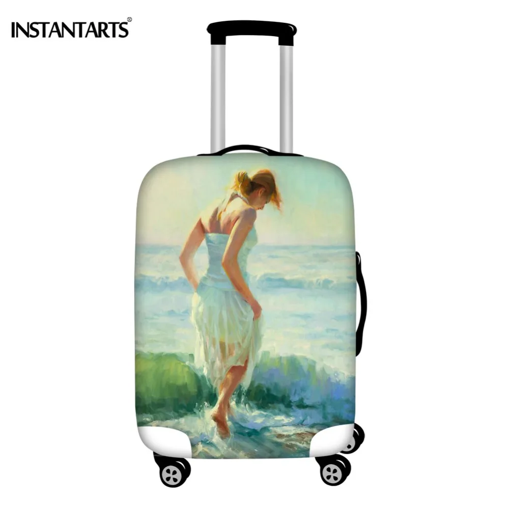 

INSTANTARTS Catching The Breeze Painting Design Trolley Suitcase Cover Spandex Waterproof Luggage Case Protective Covers Women