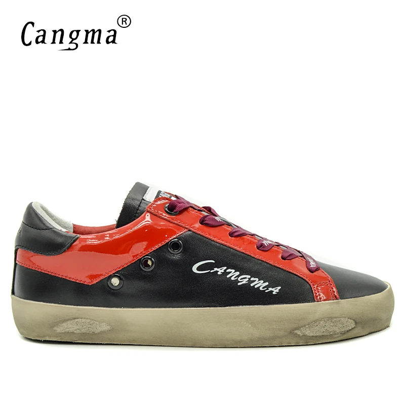 

CANGMA Famous Brand Sneakers Men Shoes Black Mens Leather Casual Genuine Male Shoes Adult Breathable Shoes Man Footwear Comfort