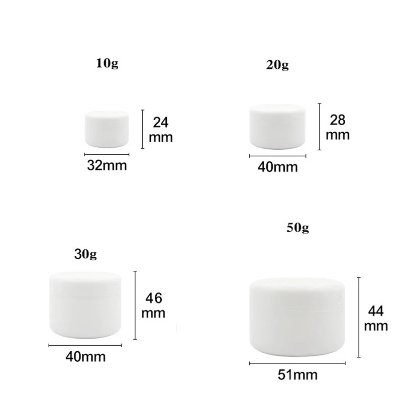 10g/20g/30g/50g البلاستيك تجميل فارغ جرة وعاء إعادة الملء عينة زجاجات السفر لوشن كريمي للوجه مستحضرات التجميل الحاويات الأبيض 10g/20g/30g/50g البلاستيك تجميل فارغ جرة وعاء إعادة الملء عينة زجاجات السفر لوشن كريمي للوجه مستحضرات التجميل الحاويات الأبيض