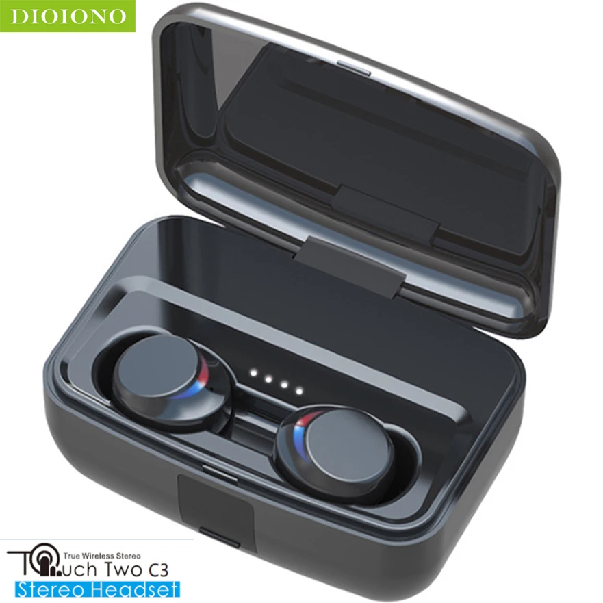 

Bluetooth 5.0 TWS Wireless Earphone Headset 3000mAh Touch Control 6D Stereo HD Sound IPX8 Waterproof Power Bank Earpiece Earbuds