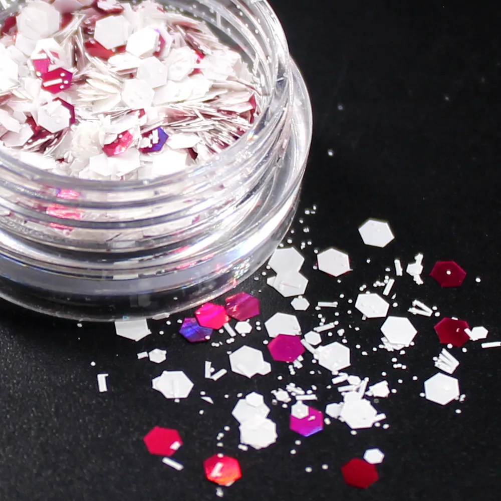 1 Pcs Snowflake Glitter Eyeshadow Glitter Eyes Palette Monochrome Eyes Shimmer Powder Makeup Tool Dance Party Decorations CHS10 - Цвет: 6