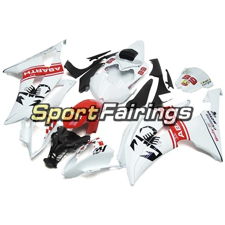 Белый красный для кузова yamaha YZF-600 R6 2008 08 09 10 11 12 13 14 15 16 ABS Пластик инъекций панелей обтекателя тела корпуса