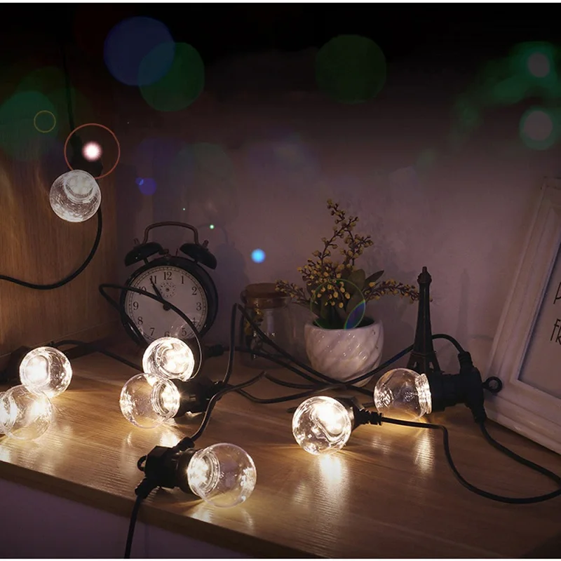 1X Clear Natural White Festoon Led String Light 10M 20LED Globe Light