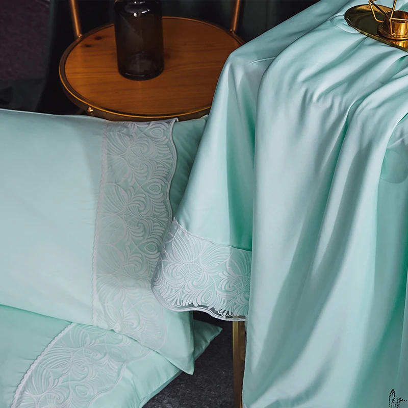 Европейский и роскошный, в американском стиле, tencel, летнее дышащее одеяло ручной работы, высококачественное одеяло с кружевной отделкой, одеяло# s