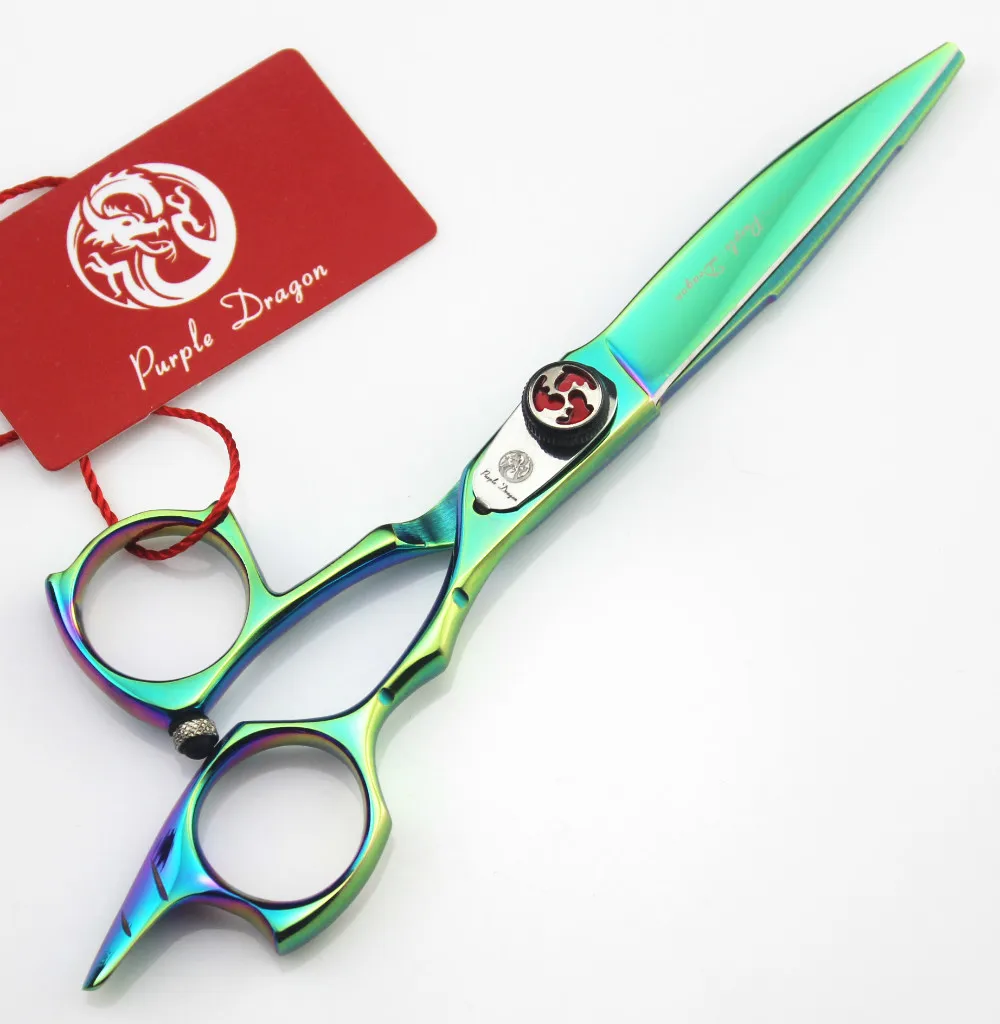 583 Hairdressing Scissors 6'' Brand Purple Dragon Green TOP GRADE JP