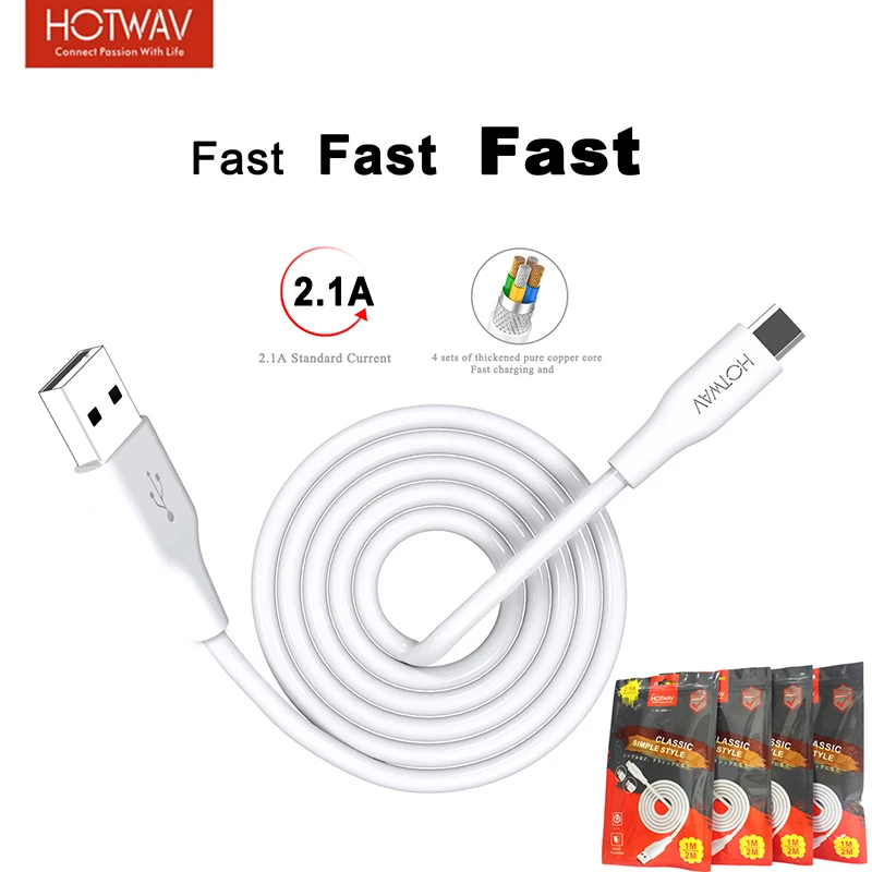 HOTWAV البسيطة كابل يو اس بي كابل بيانات سريع شحن 1 m c مايكرو ل البرق iphone huawei samsung foreo لونا