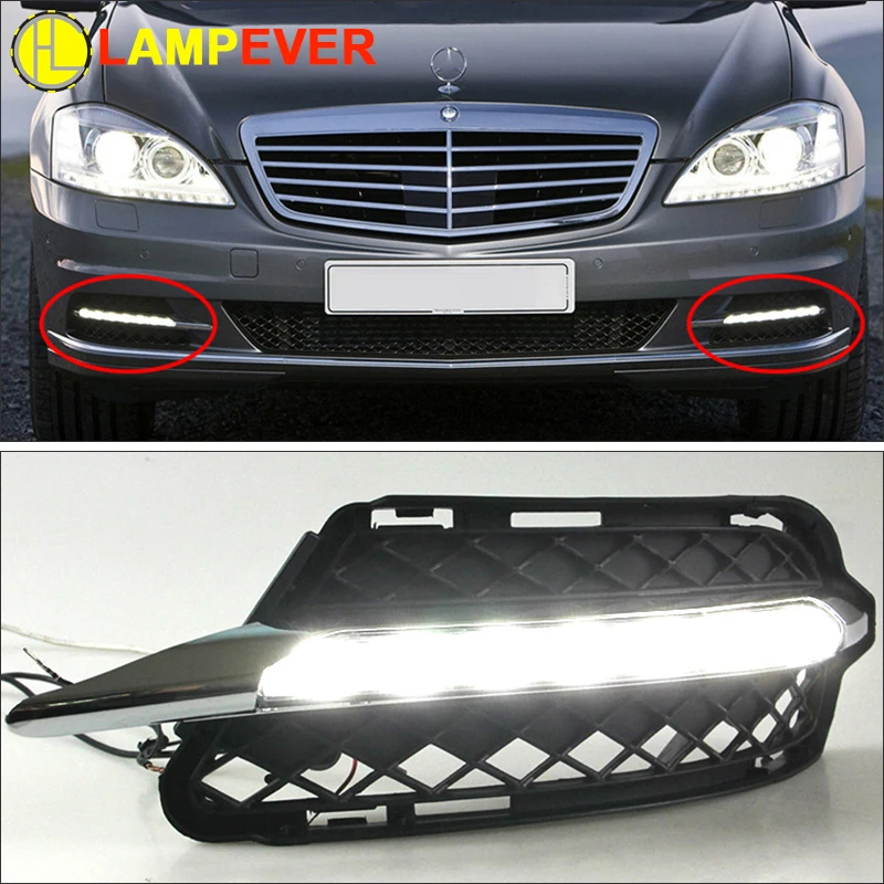 

12V Car DRL kit For Mercedes-Benz W221 S Class S300 S500 S350 S600 S400 LED Daytime Running Lights daylight Fog Lamp 2009-2012