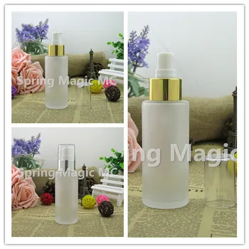 

80ML Frosted Glass Bottle With Gold/Matt Silver Press Pump/sprayer,Cosmetic Containers,Portable Travel Skin Perfume Bottles