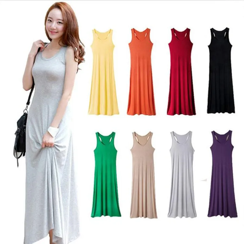 

14 colours comfortable basic modal dresses,big size XS-5XL 6XL ong Dresses Vestidos Femme Vestidos black white pink purple Rose