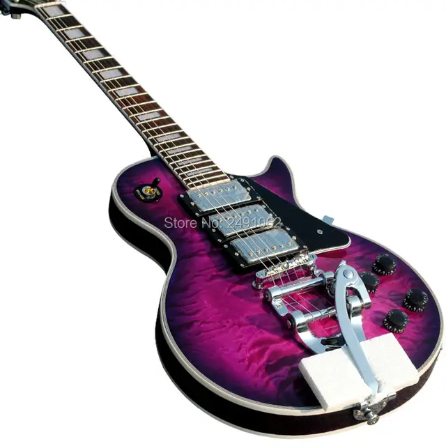 Best price at $309 Cheap Hot wholesale high quality purple G custom guitar with Silver Hardware Electric Guitar Free Shipping