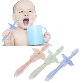 

Cute Baby Infants Kids Safe Bendable Teether Training Teeth Soft Toothbrush Brush Hot