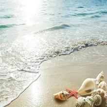 Пользовательские 3D Пол ванная комната Фреска HD океан пляж оболочки морская звезда Нескользящие водонепроницаемые утолщенные самоклеящиеся обои ПВХ