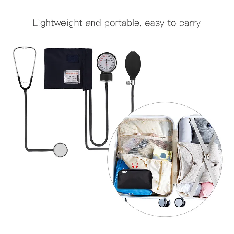 

Professional Single Head Stethoscope for Medical Staff / Doctors / Nurses Medical Cuff Blood Pressure Arm Sphygmomanometer Pouch