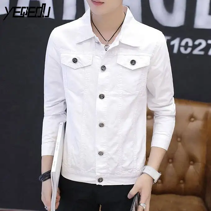 #7404 2019 Spring Windbreaker Casual Slim Denim Jacket Men Jeans Jacket Short White/Black/Red Coat Streetwear Bomber Jacket #7404 2019 Spring Windbreaker Casual Slim Denim Jacket Men Jeans Jacket Short White/Black/Red Coat Streetwear Bomber Jacket