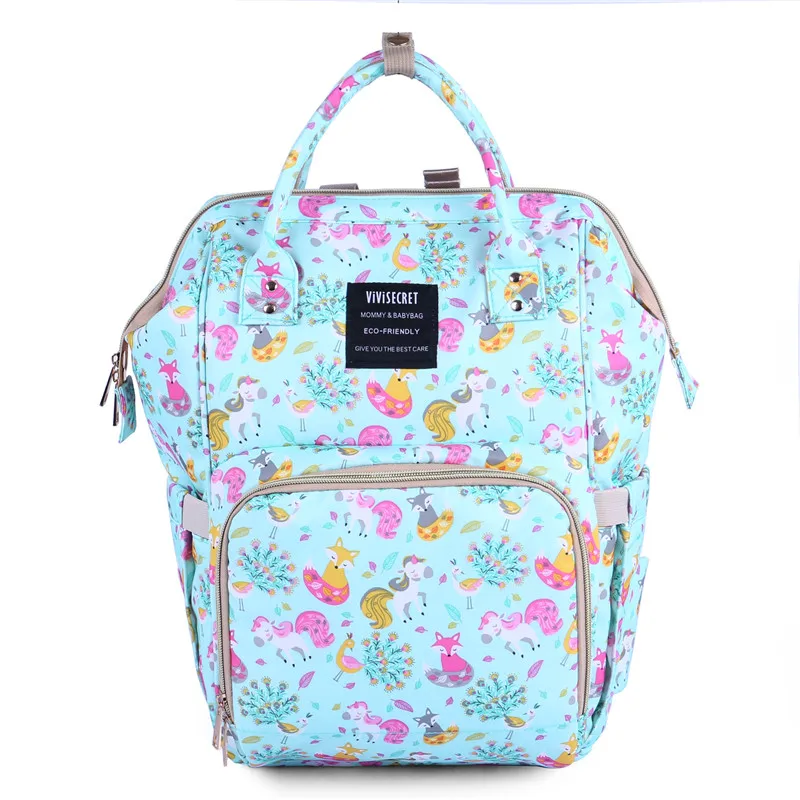 Updated New Fashion Bags Bottle Insolution Bags Unicorn Printed Mummy Bag Multi-Function Large Capacity Waterproof Backpack17