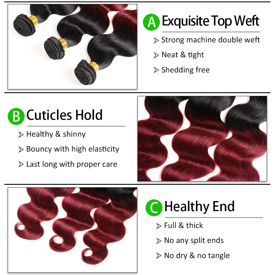 3/ 4 Bundles 1B/Burgundy Brazilian Body Hair Bundles Two Tone Ombre Human Hair Bundles 1b 99J Remy Human Hair Weave Bundles 3/ 4 Bundles 1B/Burgundy Brazilian Body Hair Bundles Two Tone Ombre Human Hair Bundles 1b 99J Remy Human Hair Weave Bundles