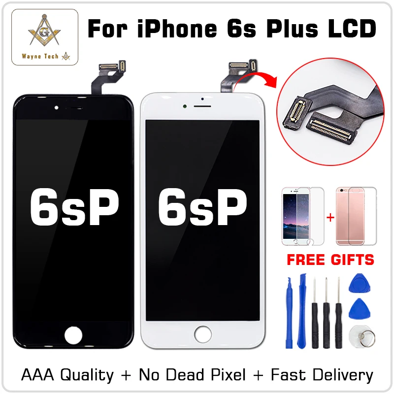 Качественный ЖК дисплей класса AAA без битых пикселей для iPhone 6S Plus с 3D сенсорным