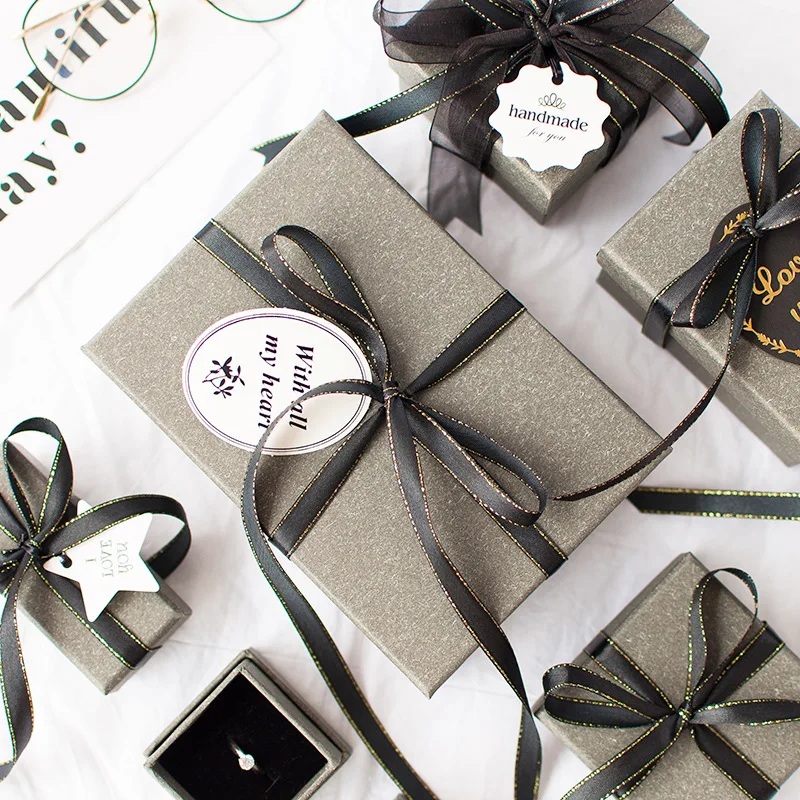 

1pc Christmas high quality Mysterious gray gift box beloved Valentine's Day paper gift bag Creative wedding jewelry box Packing