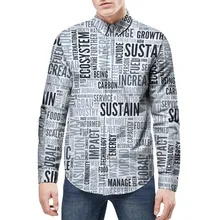 Новинка, приталенная Мужская одежда для метросексуальной личности мужская рубашка с газетным принтом в винтажном стиле с длинными рукавами повседневные топы для мальчиков, европейские размеры