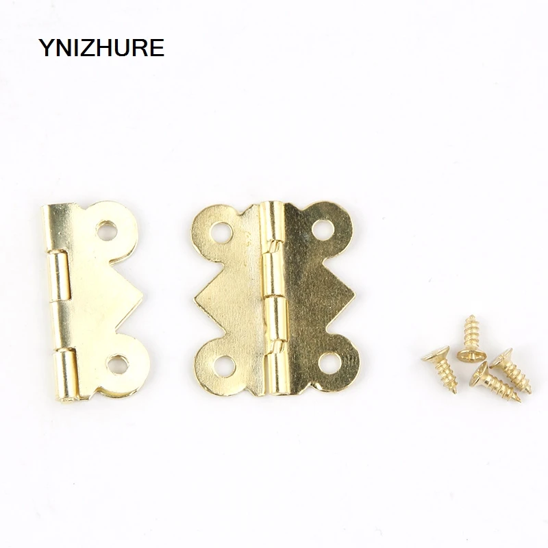 

50pcs YNIZHURE 25mm x20mm 4 Holes Bronze Butterfly Jewelry Gift Wine Box Wood Dollhouse Door Hinge